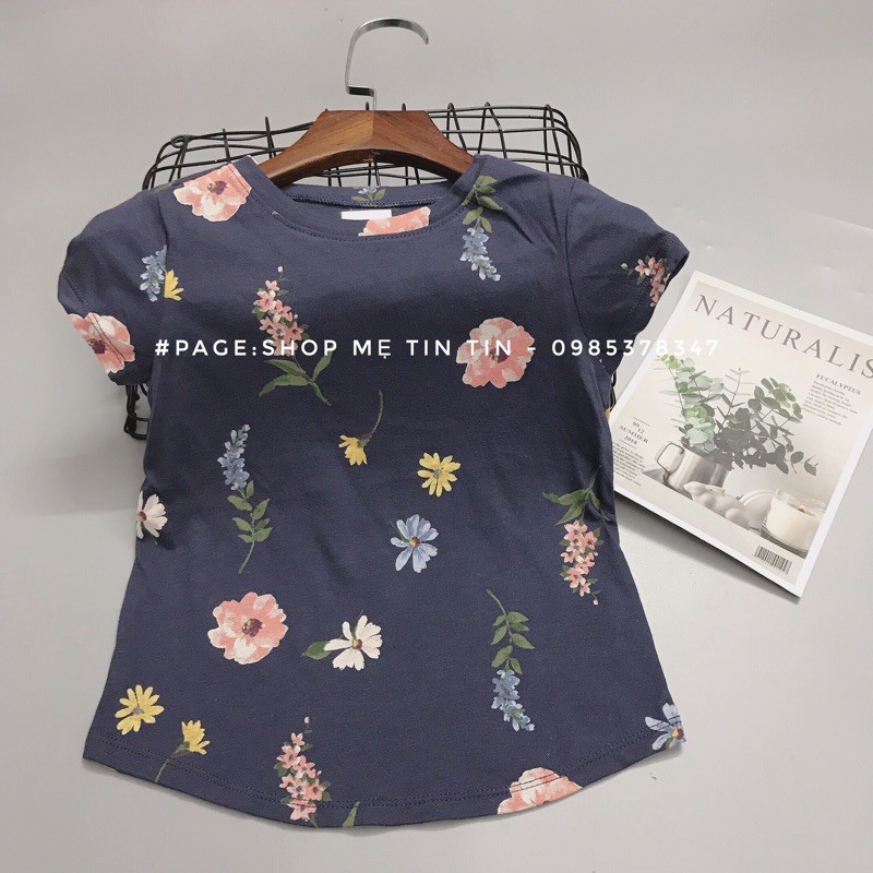 [OLDNAVY] áo cộc tay -chất cotton size:2y,3y,5y hoa xanh than