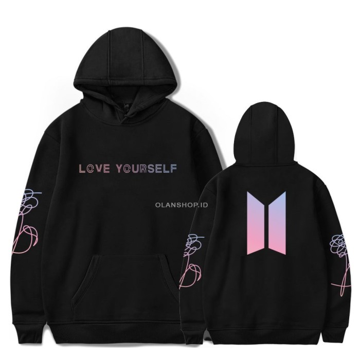 Áo Khoác Hoodie Có Dây Kéo In Chữ Bts Yourself