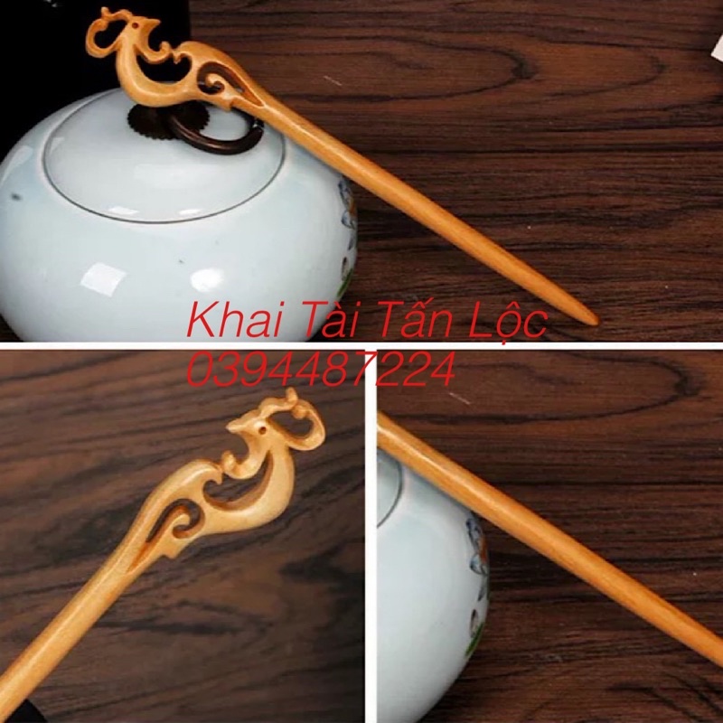 Trâm Phượng hoàng gỗ đào trừ tà mang bình an phong thuỷ