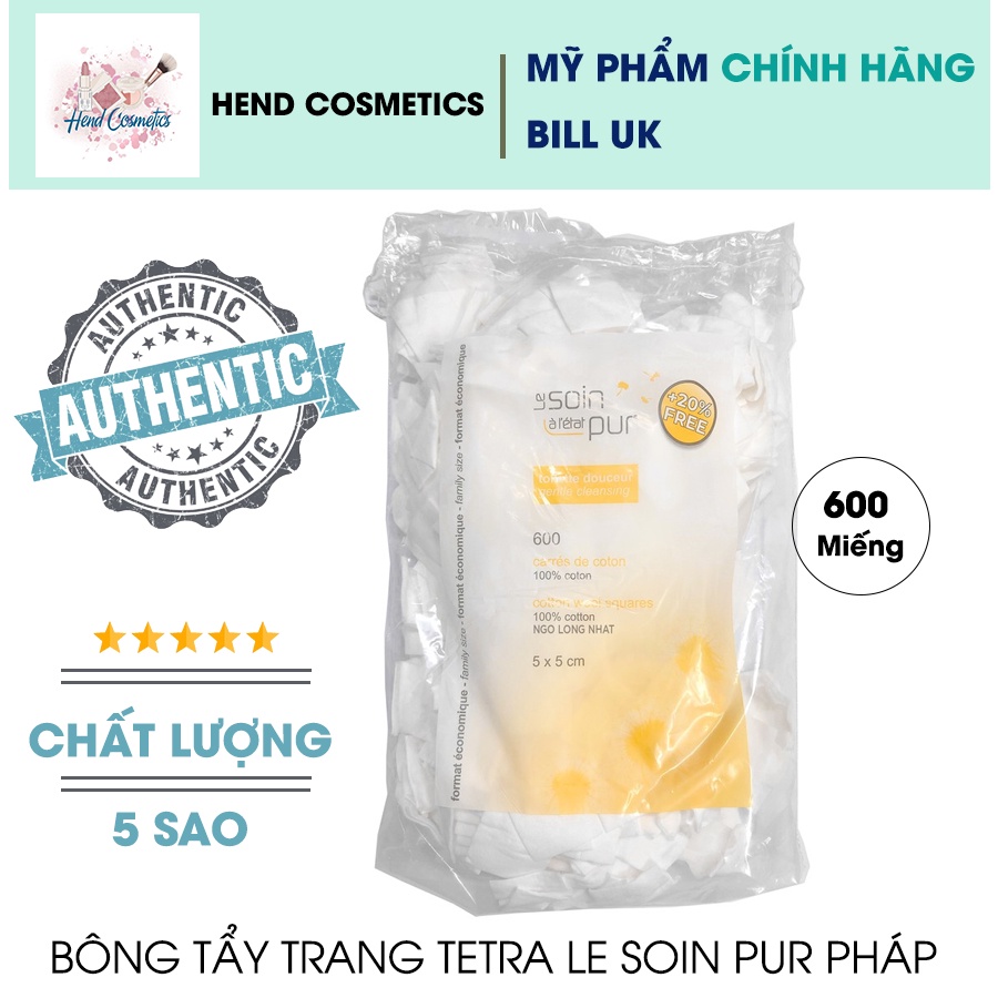 Bông Tẩy Trang Tetra Le Soin Laretat Pur 600 Miếng Hàng nội địa Pháp