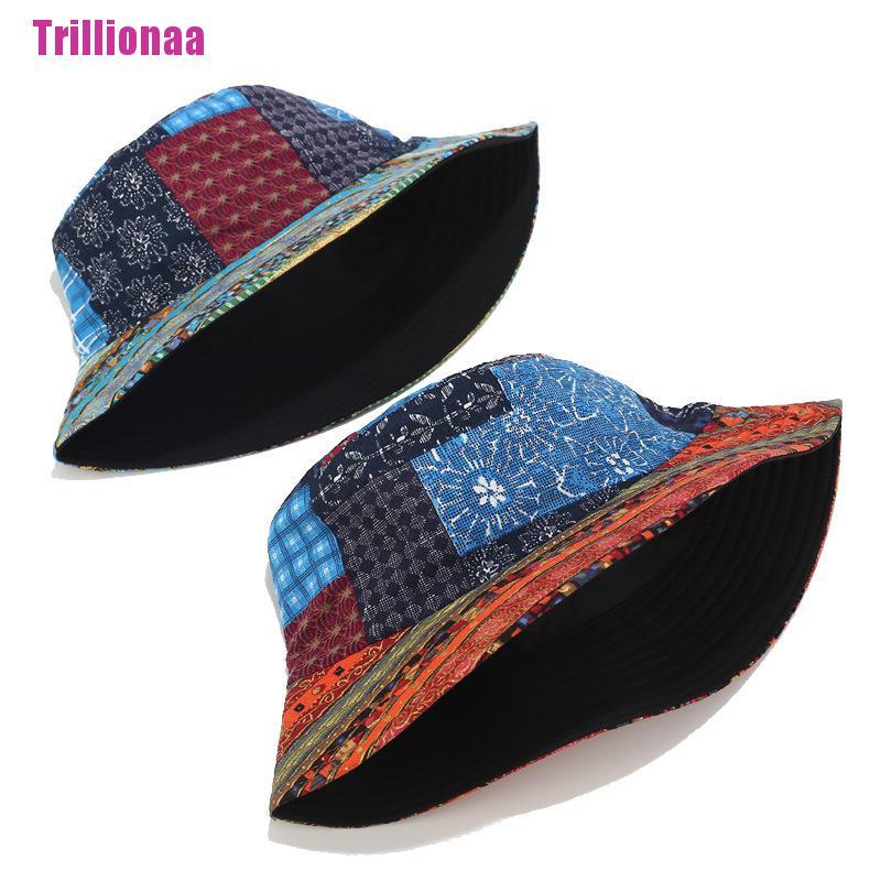 Mũ Bucket Chống Nắng In Họa Tiết Vintage Thời Trang Cho Nam Và Nữ