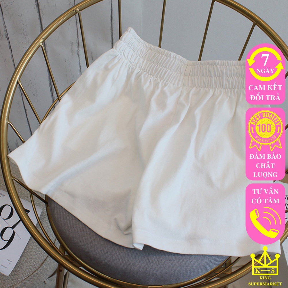 Quần Đùi Nữ Thêu Chữ, Quần Short Basic Vải Đũi Thoáng Mát