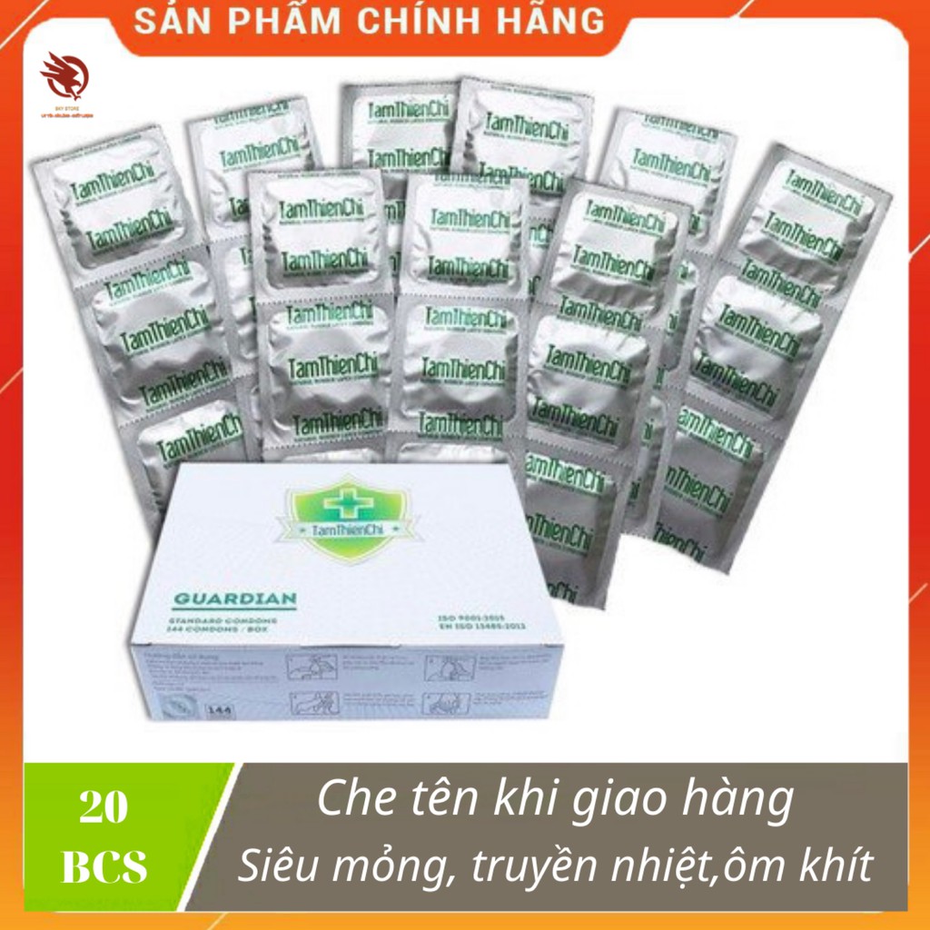 [ CHÍNH HÃNG ] - Bao cao su Tâm Thiện Chí Guardian siêu mỏng, truyền nhiệt, Ôm khít - 20 cái