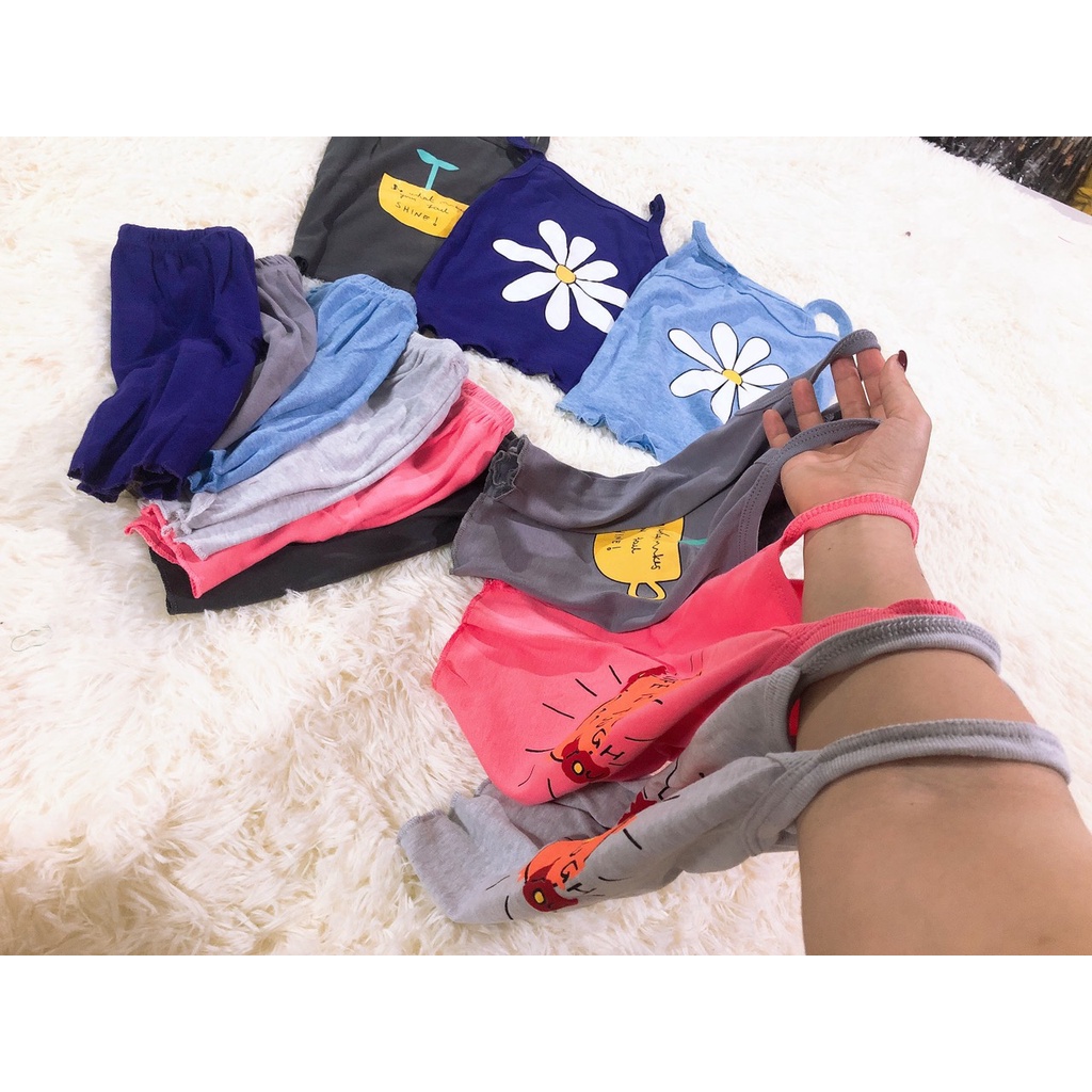 Bộ 2 dây cotton hoa quả Xinh Xắn cho bé gái 6-18kg, nhiều màu lựa chọn - SUMO KIDS