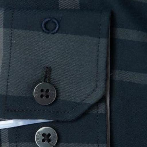 Áo sơ mi dài tay nam OWEN AS220944D somi công sở Vải Sợi Tre cao cấp Kẻ caro lớn ghi đen Dáng Slim Fit Tà Lượn Không Túi