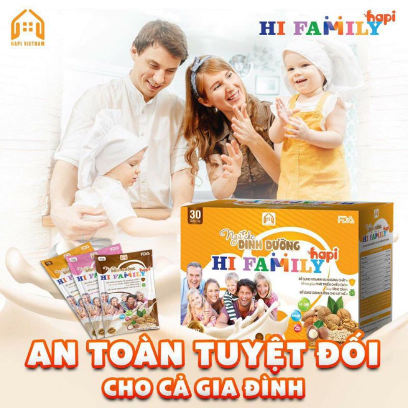 Ngũ cốc HI FAMILY hapi 3 vị cung cấp dinh dưỡng cho cả gia đình