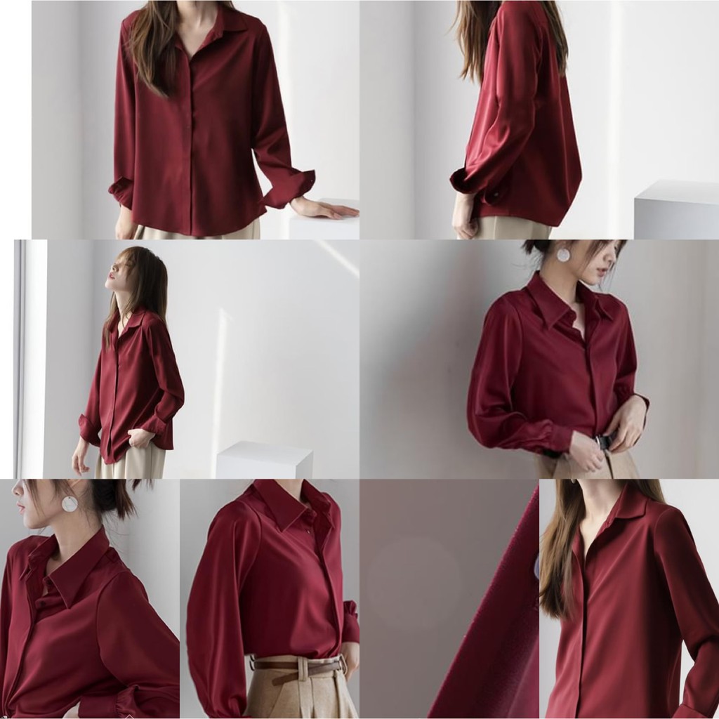 Áo sơ mi suông G126 nhiều mầu chất cotton lụa mát, không nhăn, Áo nữ sơ mi cho cô nàng thích đơn giản, sơ mi nữ trơn đẹp