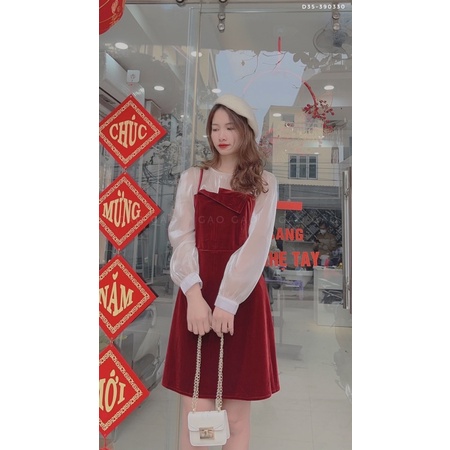 D35 Váy Nhung Giả Yếm Quảng Châu Cho Con Bú