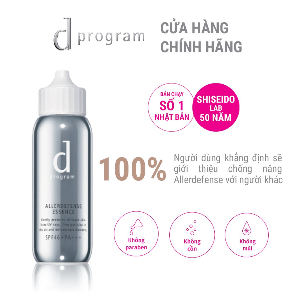 [HB Gift] Tinh chất chống nắng bảo vệ da khỏi bụi mịn và ô nhiễm môi trường d program Allerdefense Essense 40ml_13330