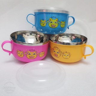 Bát ăn dặm inox cách nhiệt an toàn cho bé (kèm thìa)