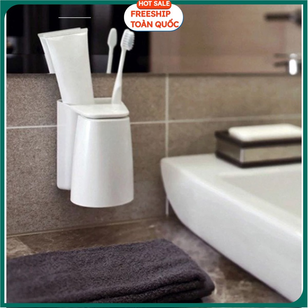 Bộ Cốc Và Giá Treo Phòng Tắm Usa Store (Trắng)