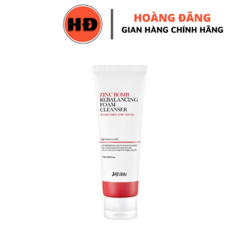 Sữa rửa mặt tái tạo cân bằng da BadSkin ZinC Bomb 120ml