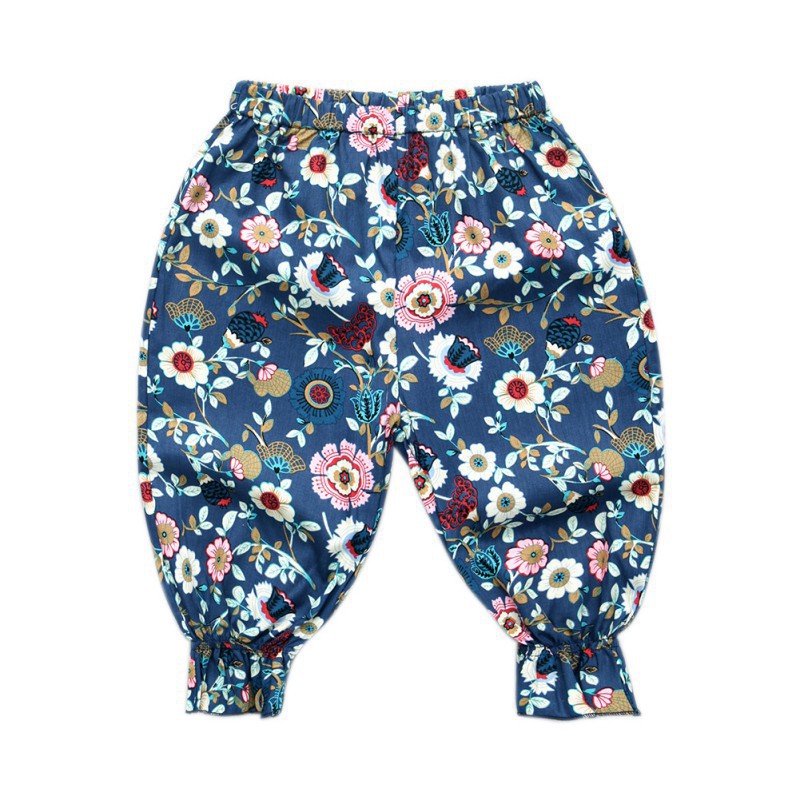 Quần dài cotton lưng thun họa tiết xinh xắn cho bé