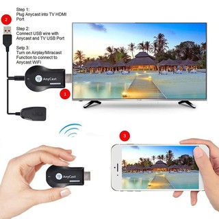 Thiết Bị Kết Nối Điện Thoại Với TV Không Dây, Anycast M9/M12 Plus chuẩn HDMI