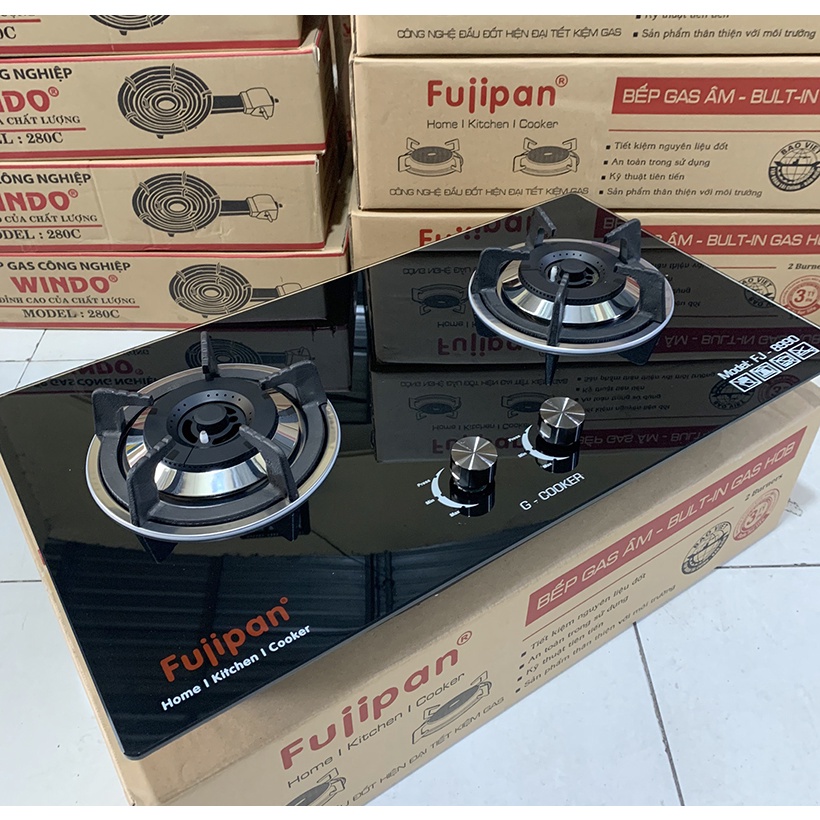 Bếp gas âm FUJIPAN FJ-8990-B - Chén đồng CÓ ĐẦU HÂM nhỏ lửa tiểt kiệm gas, Đánh lửa IC, KIỀNG GANG