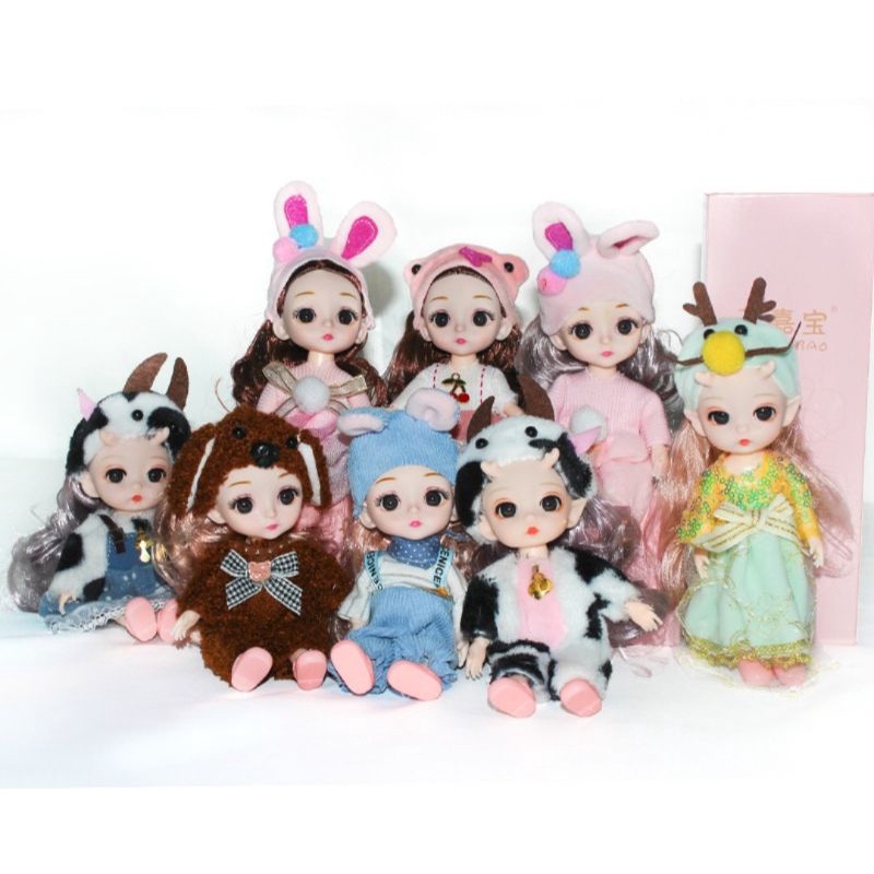 BÚP BÊ  CUTE CÓ ĐÈN LED KÈM HỘP MICA TRONG SUỐT