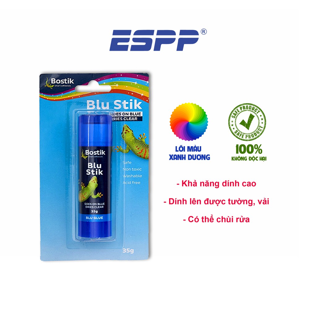 Hồ khô siêu dính lõi xanh Blu Stik 35gr - BOSTIK