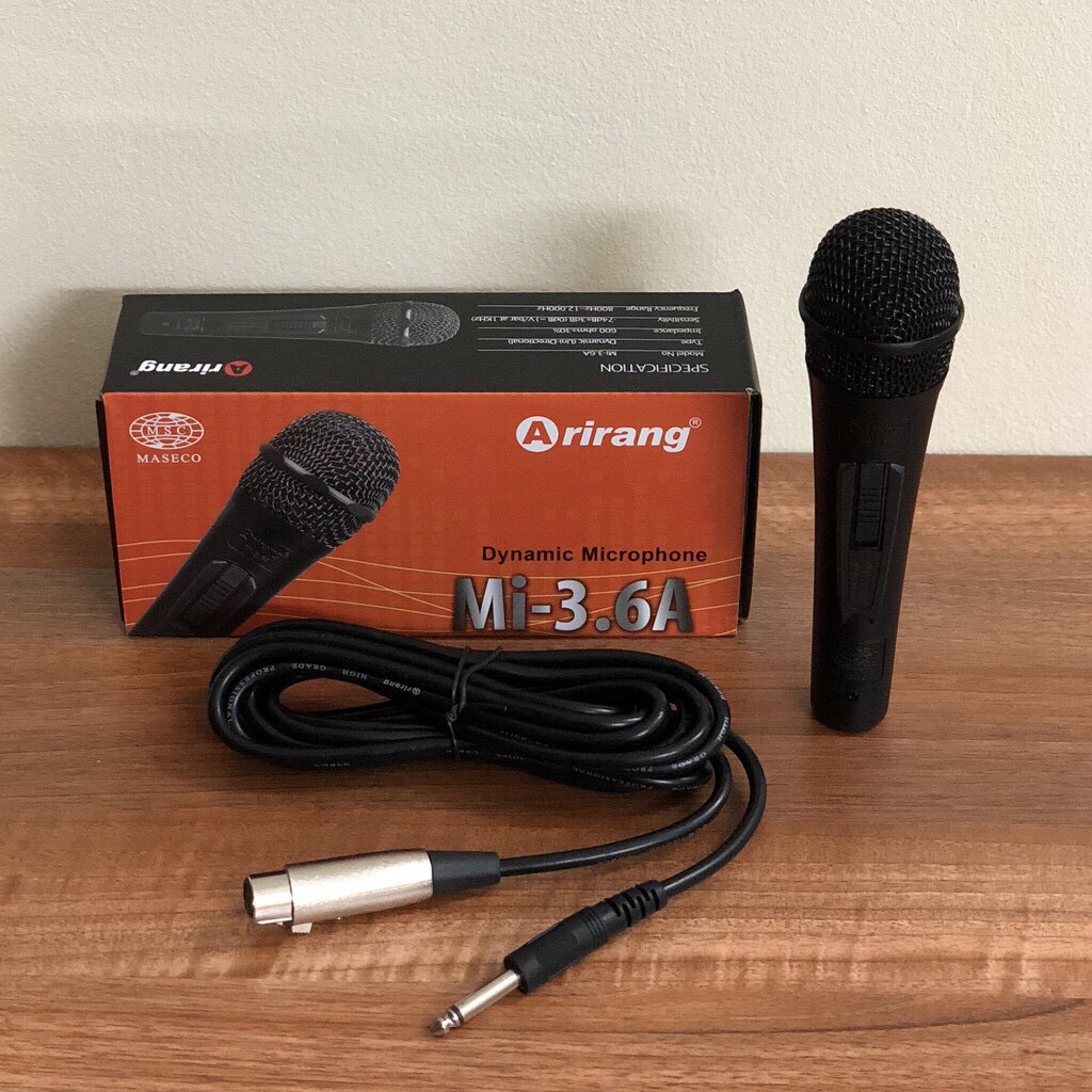 Micro Arirang Mi 3.6A chân mic 6.5 - Mic dây arirang nhỏ gọn màu đen