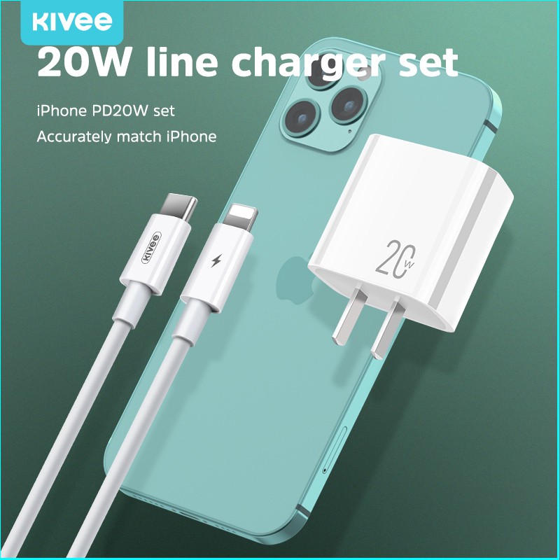 [Kivee]Sạc 20W AT30 Fast Charger cổng vào Type-C ra dành cho IP11 ,12