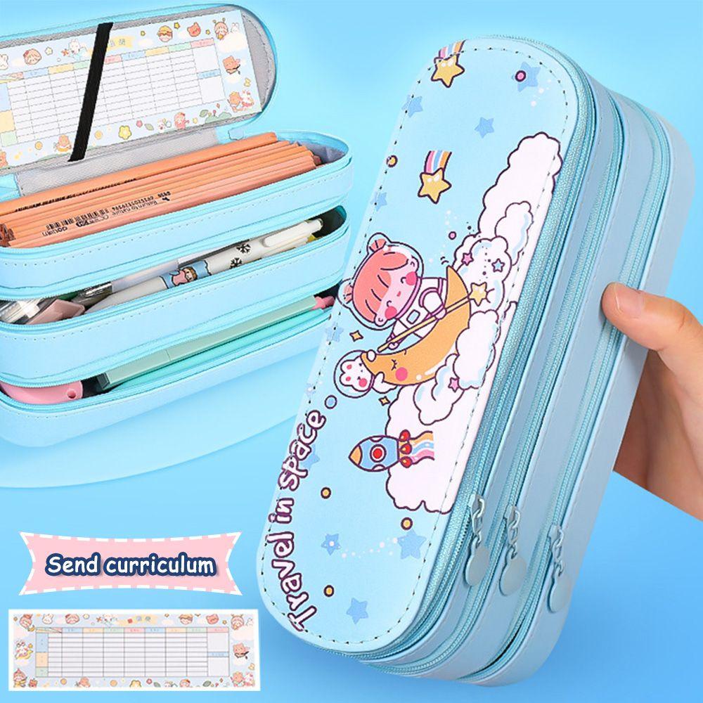 LAKAMIER Túi Đựng Bút Sức Chứa Lớn Họa Tiết Dễ Thương Cho Học Sinh