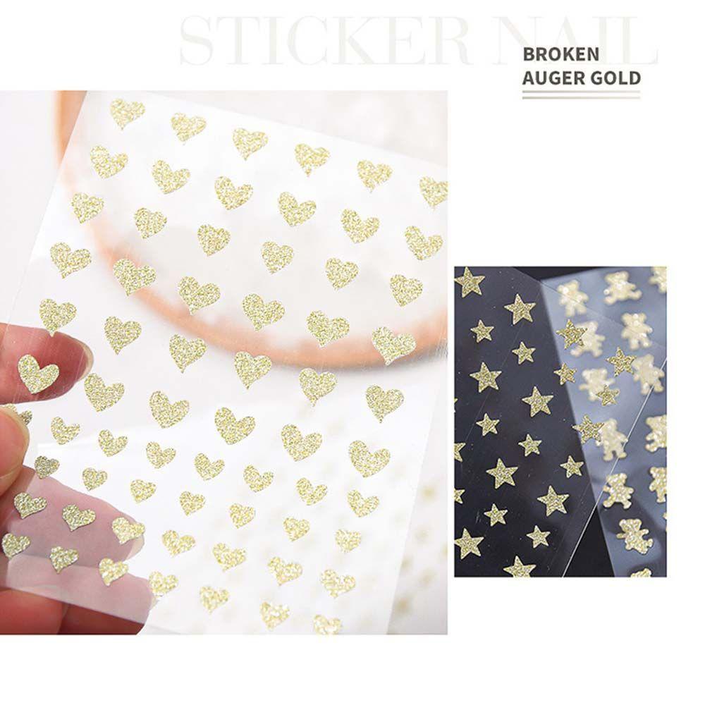 OCEANMAP Miếng Dán Trang Trí Móng Tay Hình Trái Tim Gấu Xinh Xắn