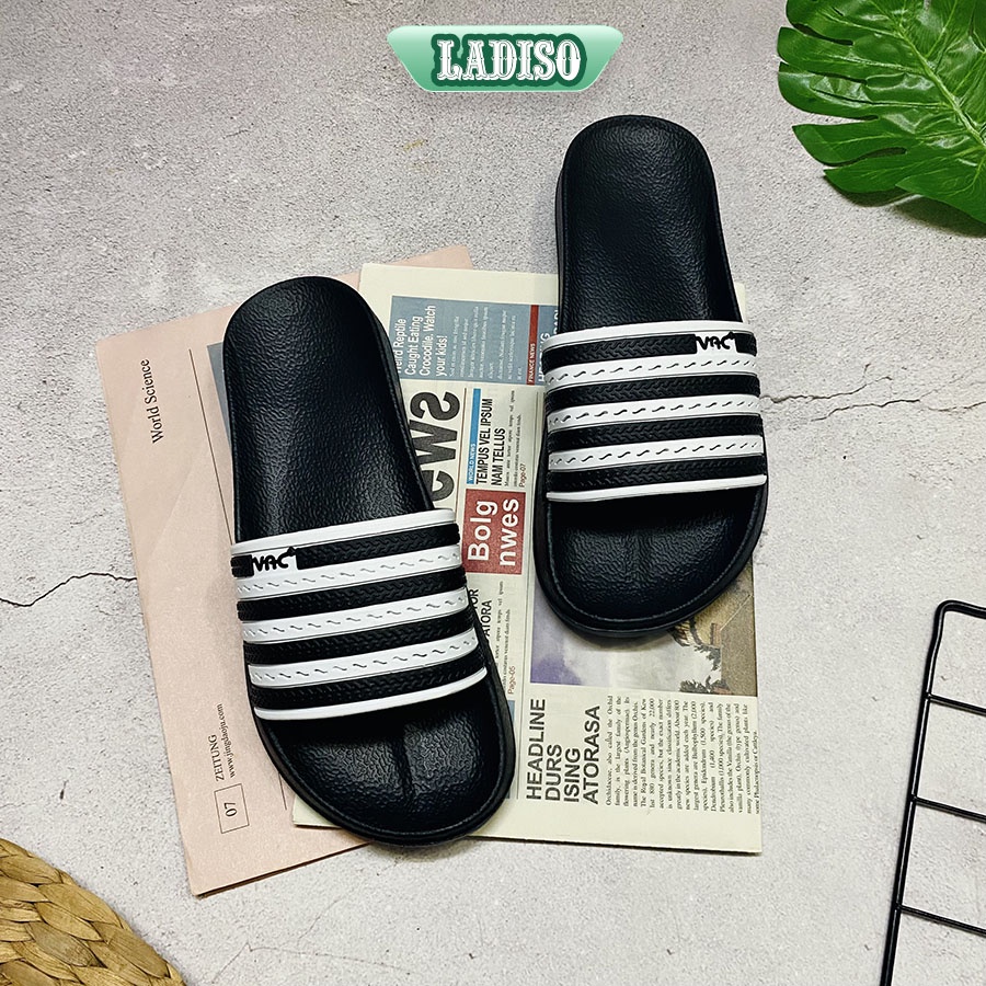 Dép nam quai ngang sọc đen trắng siêu hot chất liệu cao cấp siêu nhẹ siêu êm đi cực kì thoải mái TT395