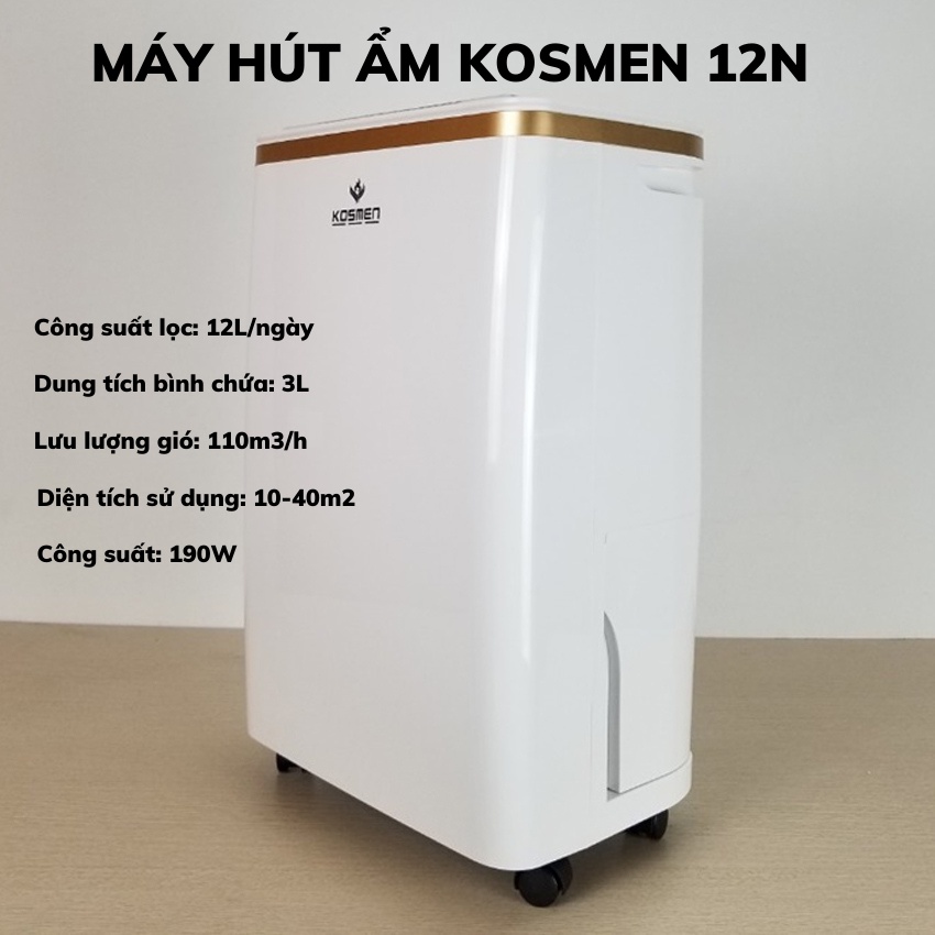 Máy hút ẩm lọc không khí Kosmen KM-60S - Dung tích 7L -Hút ẩm 60L/ngày - Bảo hành 24 tháng - Befoyo