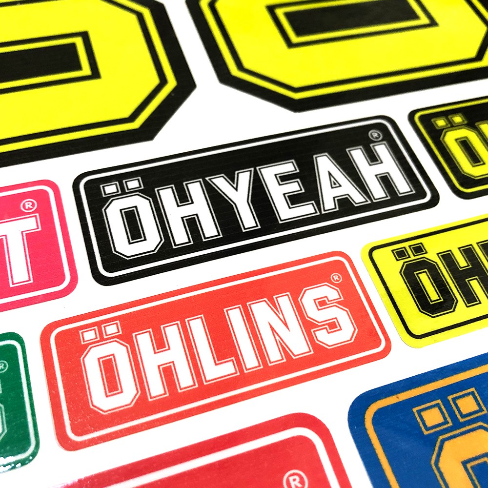 17 Tem Dán Xe Máy Ohlins - Tem Ohlins, Tem Xe Máy, Team Dán Xe Máy, Decal Xe Máy, Sticker Dán Xe - Khổ A4 Chống Thấm