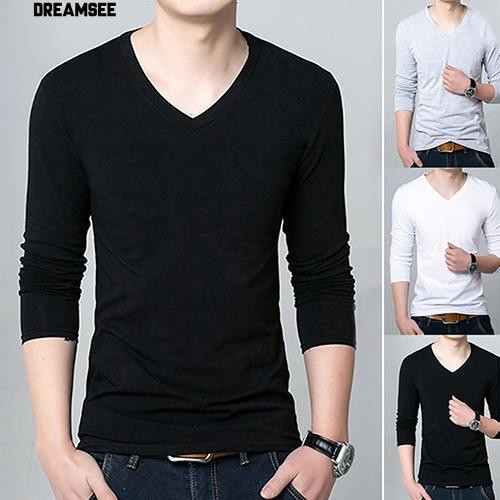Áo Thun Dài Tay Cổ Tim Phong Cách Trẻ Trung Dành Cho Nam | BigBuy360 - bigbuy360.vn