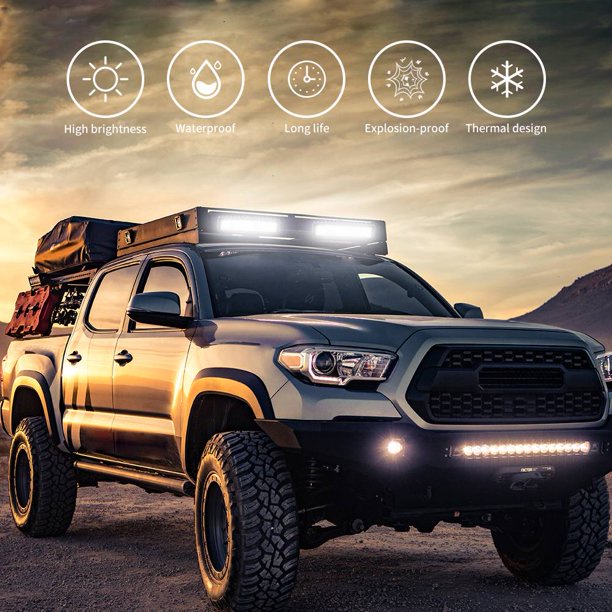 Đèn Led Trợ Sáng Dùng Cho Xe Máy Ô Tô Xe Tải 16 LED 48W 6000K Chống Nước