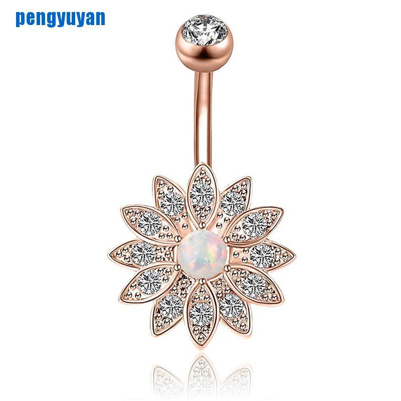 Set 6 Khuyên Rốn Bằng Thép Không Gỉ Đính Đá Pha Lê 14g