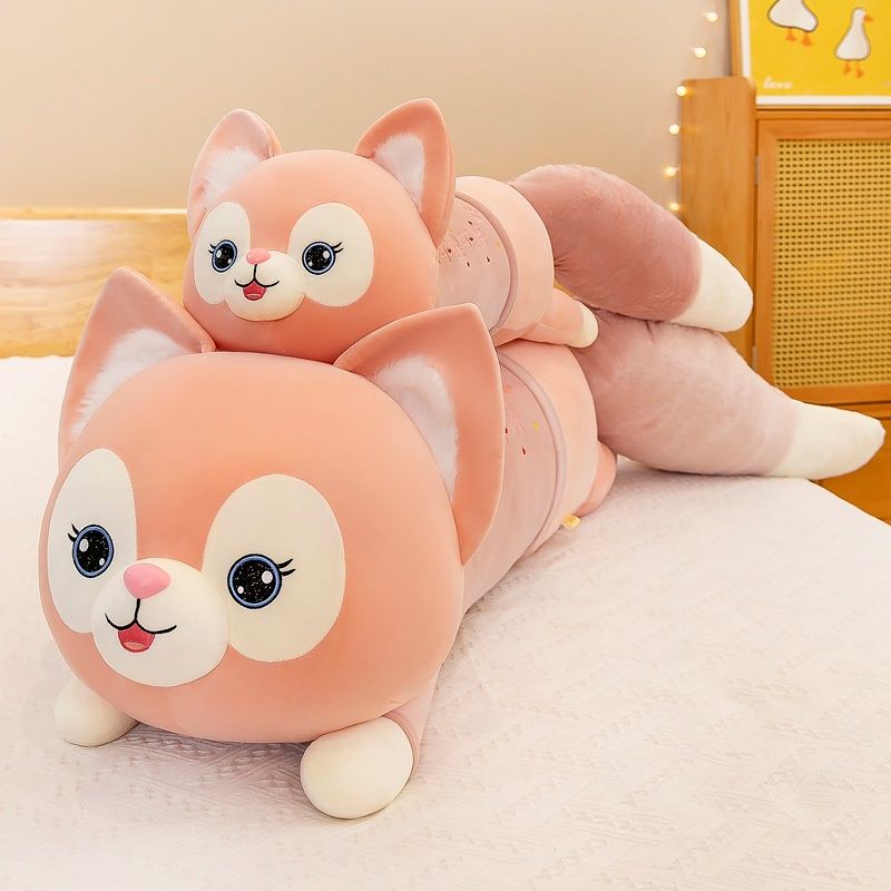 Gấu Bông Hồ Ly Đuôi Dài, Thú Nhồi Bông Cáo Đuôi Chồn Dễ Thương Kích Thước 1m6 1m4