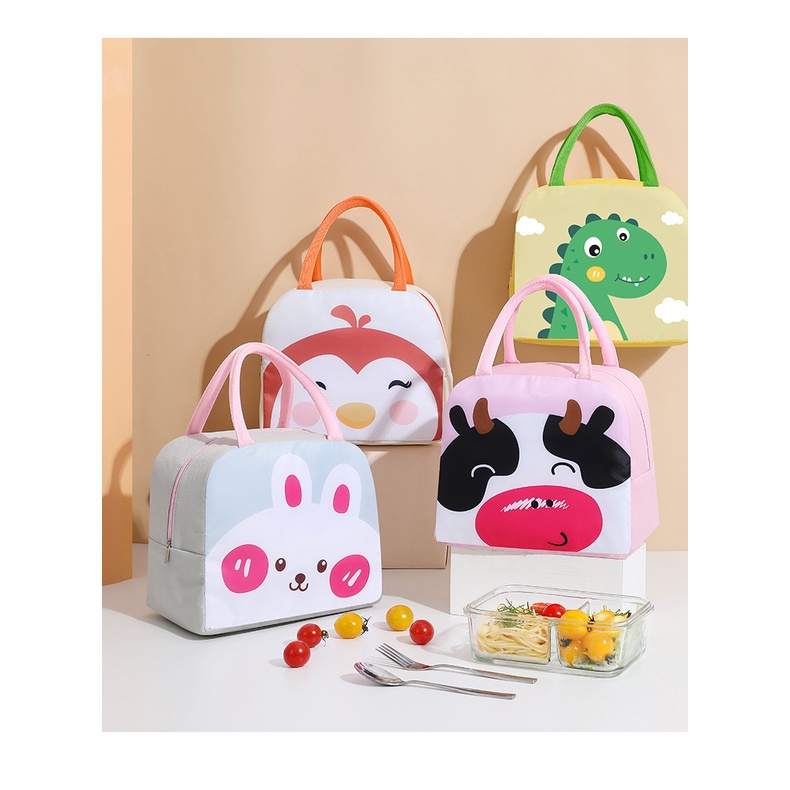 Túi Đựng Hộp Cơm Trưa Cỡ Lớn Họa Tiết Hoạt Hình Đáng Yêu Cho Trẻ Em