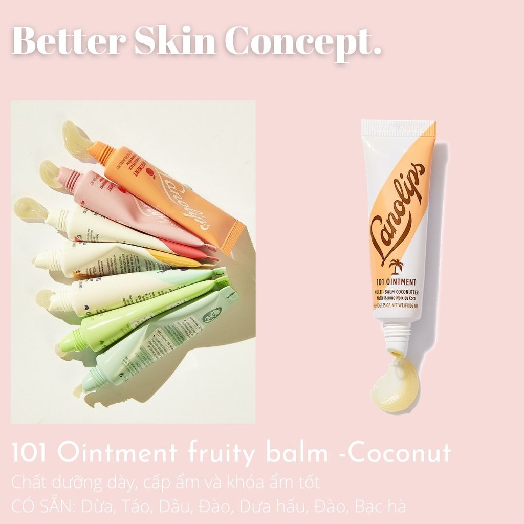 Son dưỡng đa dụng hương trái cây Lanolips 101 Ointment Fruity Balm 10g