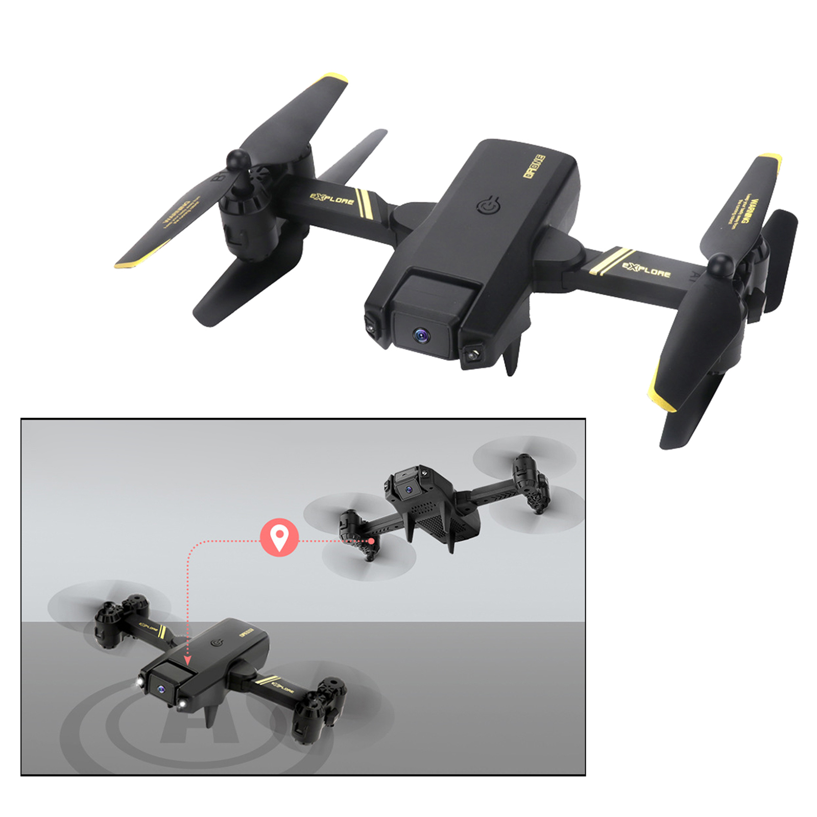 Drone Điều Khiển Từ Xa Siêu Nhẹ 4 Trục 4k Hd