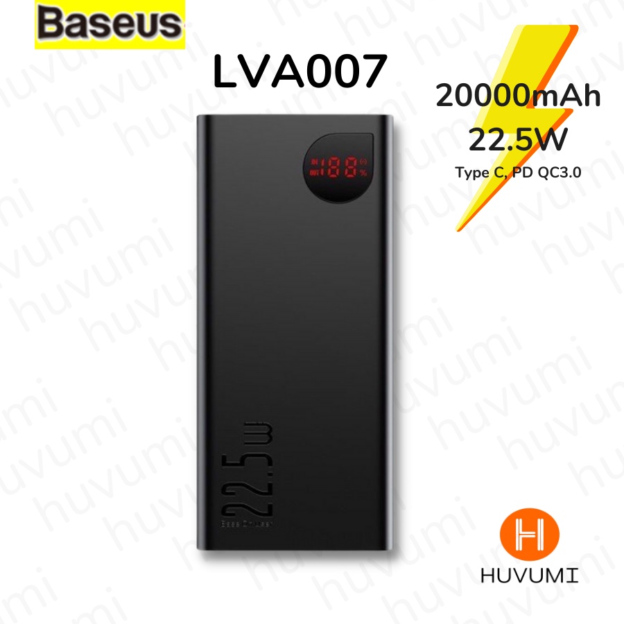 Pin sạc dự phòng Baseus 20000mAh 22.5W Vỏ kim loại Sạc nhanh 2 cổng ra, PD/QC3, Adaman Metal 2022 New- LVA007