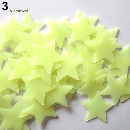 Set 100 ngôi sao năm cánh dạ quang chất liệu nhựa dùng trang trí