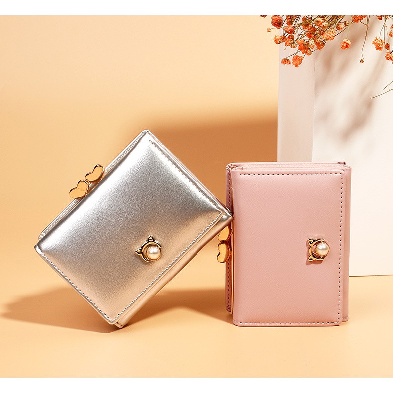 Ví nữ cao cấp [NHẬP TRAN1106 GIẢM 5k] sang trọng  dễ thương,nhỏ gọn bỏ túi thời trang da PU