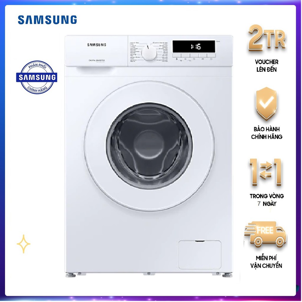 Máy giặt Samsung Inverter 8 kg WW80T3020WW/SV Chế độ giặt nước nóng, Chế Độ Quick Wash, Chế Độ Drum Clean