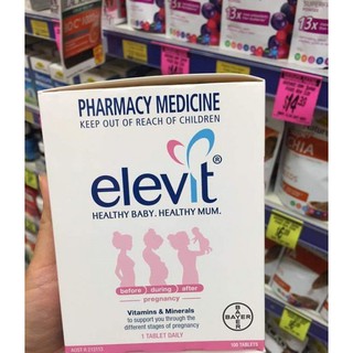 Elevit úc - vitamin tổng hợp cho bà bầu 100 viên - xuất xứ úc