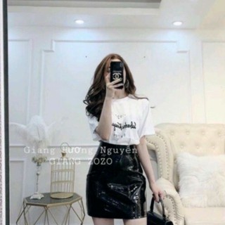 CHÂN VÁY DA BÓNG DÁNG CHỮ A