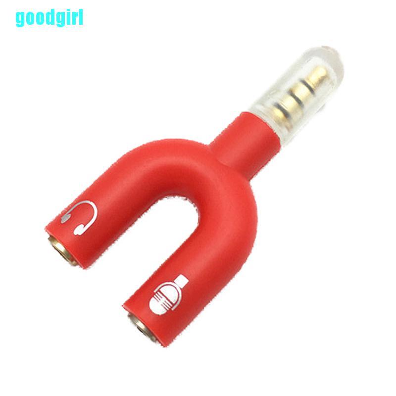 Giắc cắm dây tai nghe và micro 3.5mm 2 trong 1 hình chữ U tiện dụng cho máy tính điện thoại