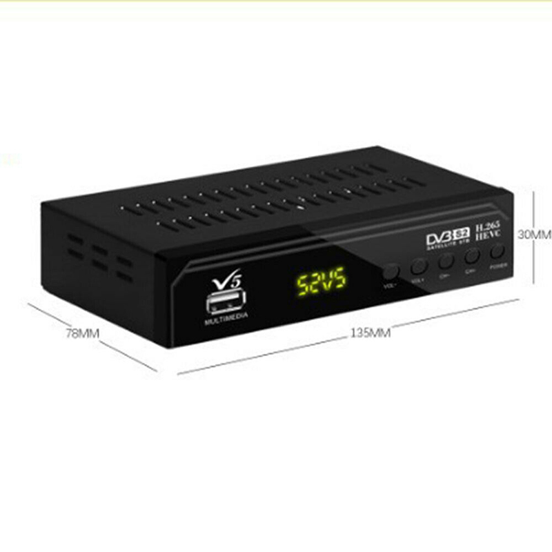 Đầu Thu Tín Hiệu Tv Box Dvb-S2-V5 Mpeg4 1080p Hd Chuẩn Eu Kèm Phụ Kiện