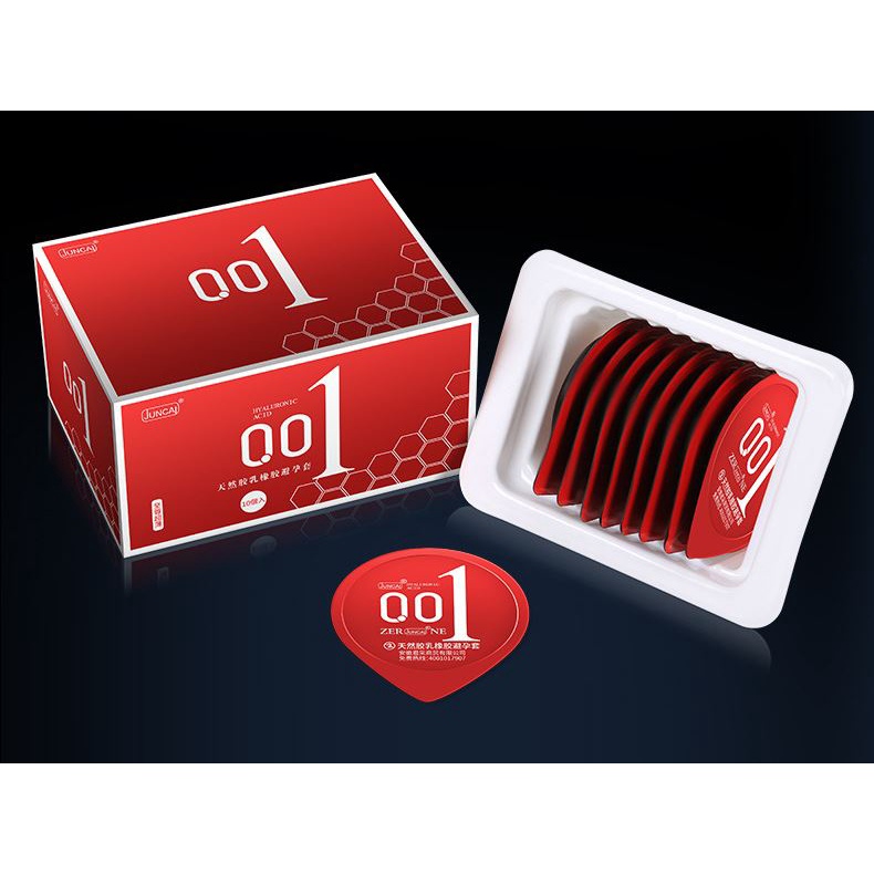 Bao Cao Su Juncai Siêu Mỏng 001 - Nhiều Gel Trơn màu Đỏ