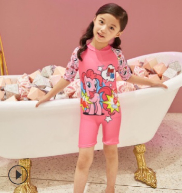 Set đồ bơi liền cho bé gái hình ngựa pony