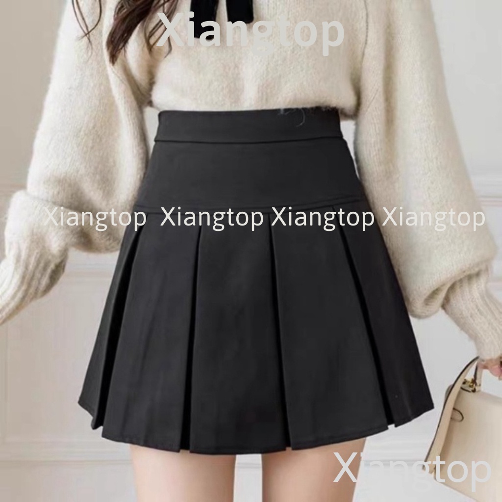 Chân váy xếp ly ngắn bản to màu xám bigsize phong cách Hàn Quốc kaca aosomicongsothietke