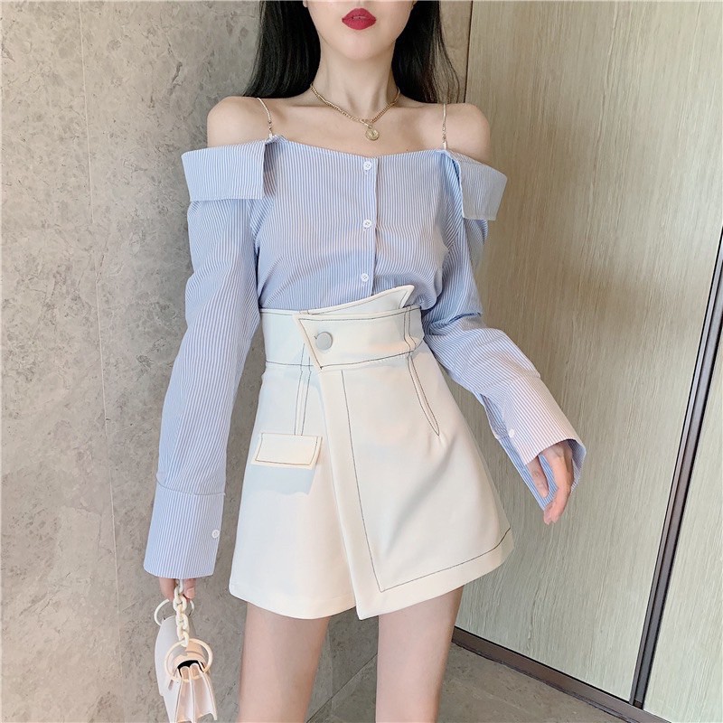 QUẦN GIẢ VÁY CẠP CHÉO TRẦN CHỈ NỔI