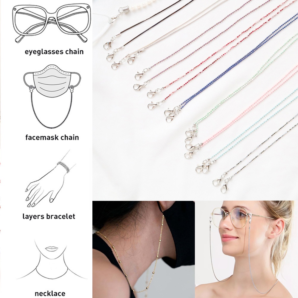 Dây giữ khẩu trang / mắt kính OCEANMAP thiết kế phối đá lấp lánh hợp thời trang