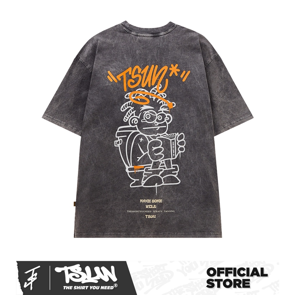 Áo thun TSUN MSW Wash Tee - Xám - Unisex