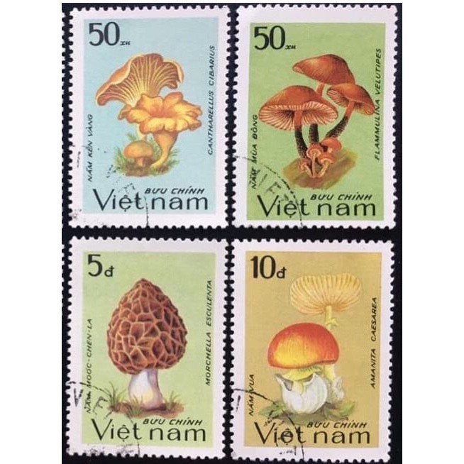 Bộ Tem Sưu Tầm Việt Nam Chủ Đề Các Loại Nấm - 8 Con Stamps.